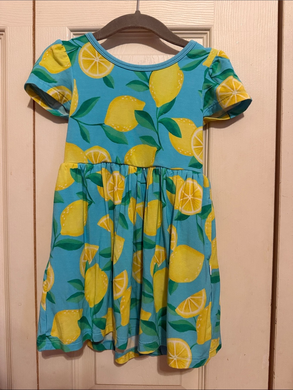 Little Sleepies Blue Dress with Yellow Lemon Print